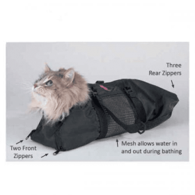 Top Performance Cat Grooming Bag (Color: Black, size: 19x910.5In)